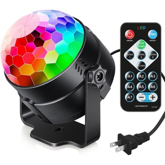 Sound Activated Party Lights with Remote DJ Lighting, Disco Ball Strobe - Picture 1 of 8